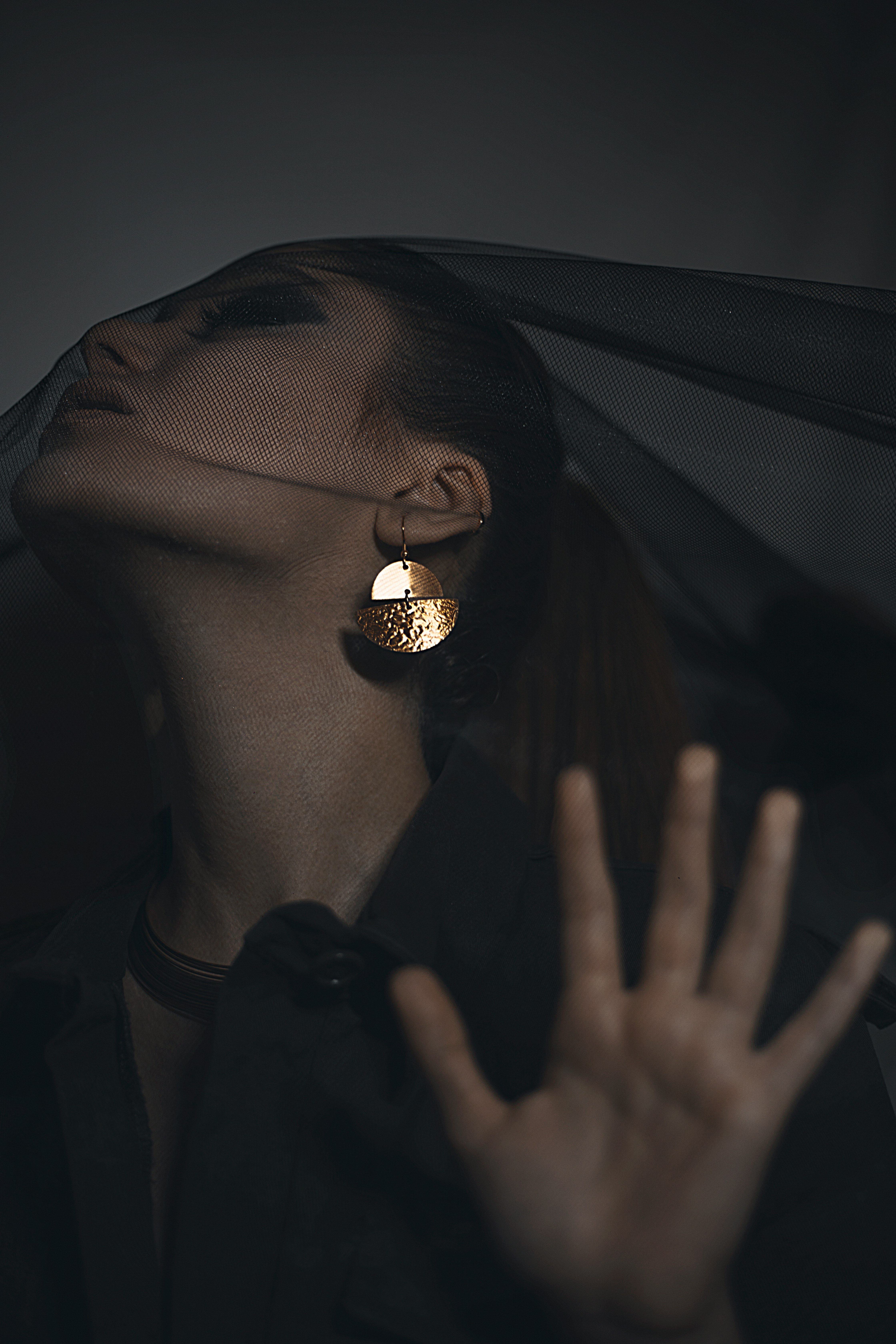Hammered Gold Geometric Earrings